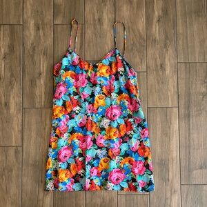 Vintage Robert Stock Limited. 100% Silk Dress with Multicolor Floral Design.